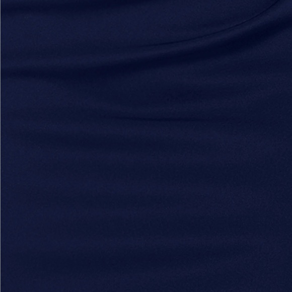 Xscape Blue Off Shoulder Scuba Gown Petite 6P NWT Formal Evening Dress GALA - Picture 4 of 6